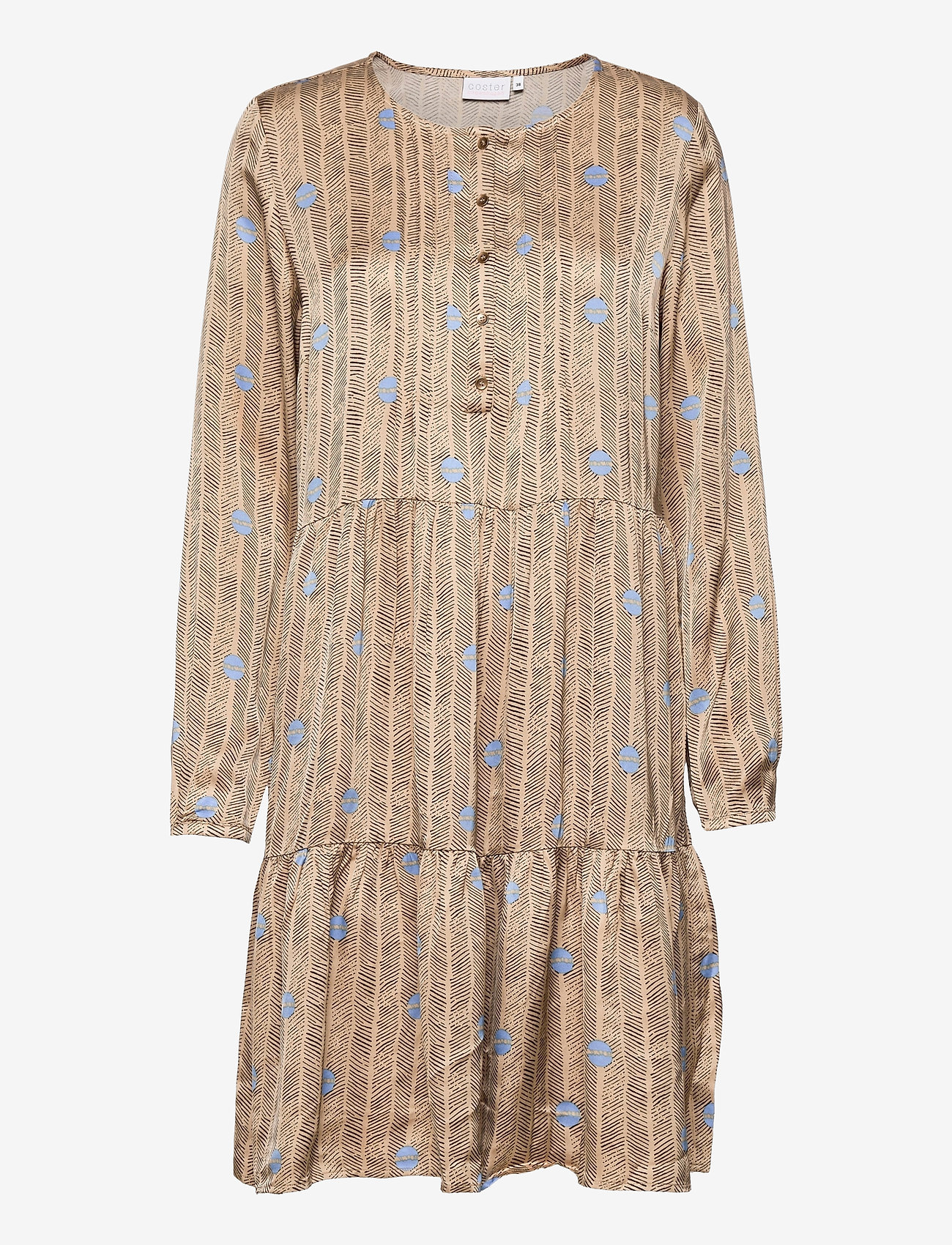 Coster Copenhagen - Dress in Sprout print - midimekot - sprout print - sand - 0