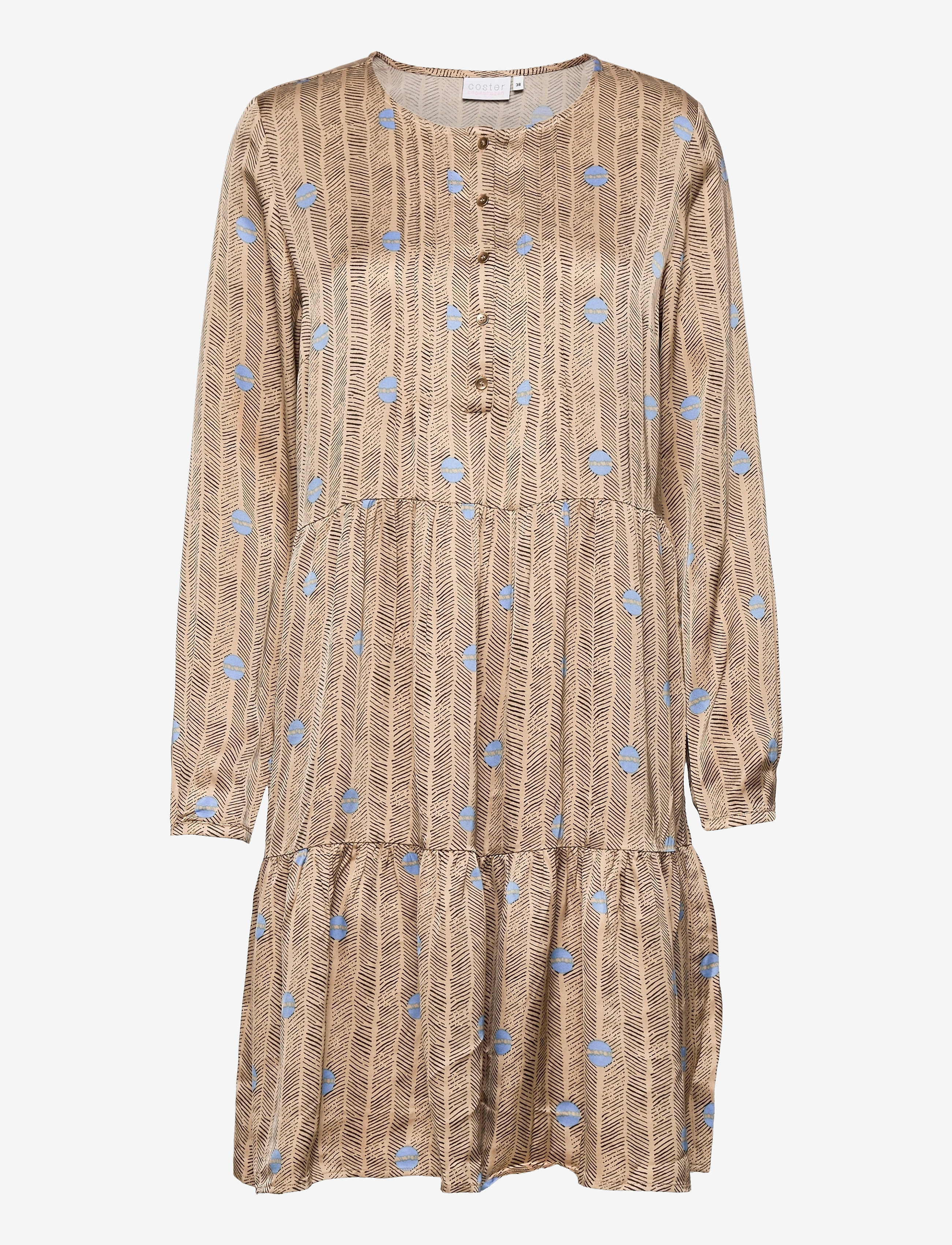 Coster Copenhagen Dress in Sprout print - Kjoler - SPROUT PRINT - SAND / brown