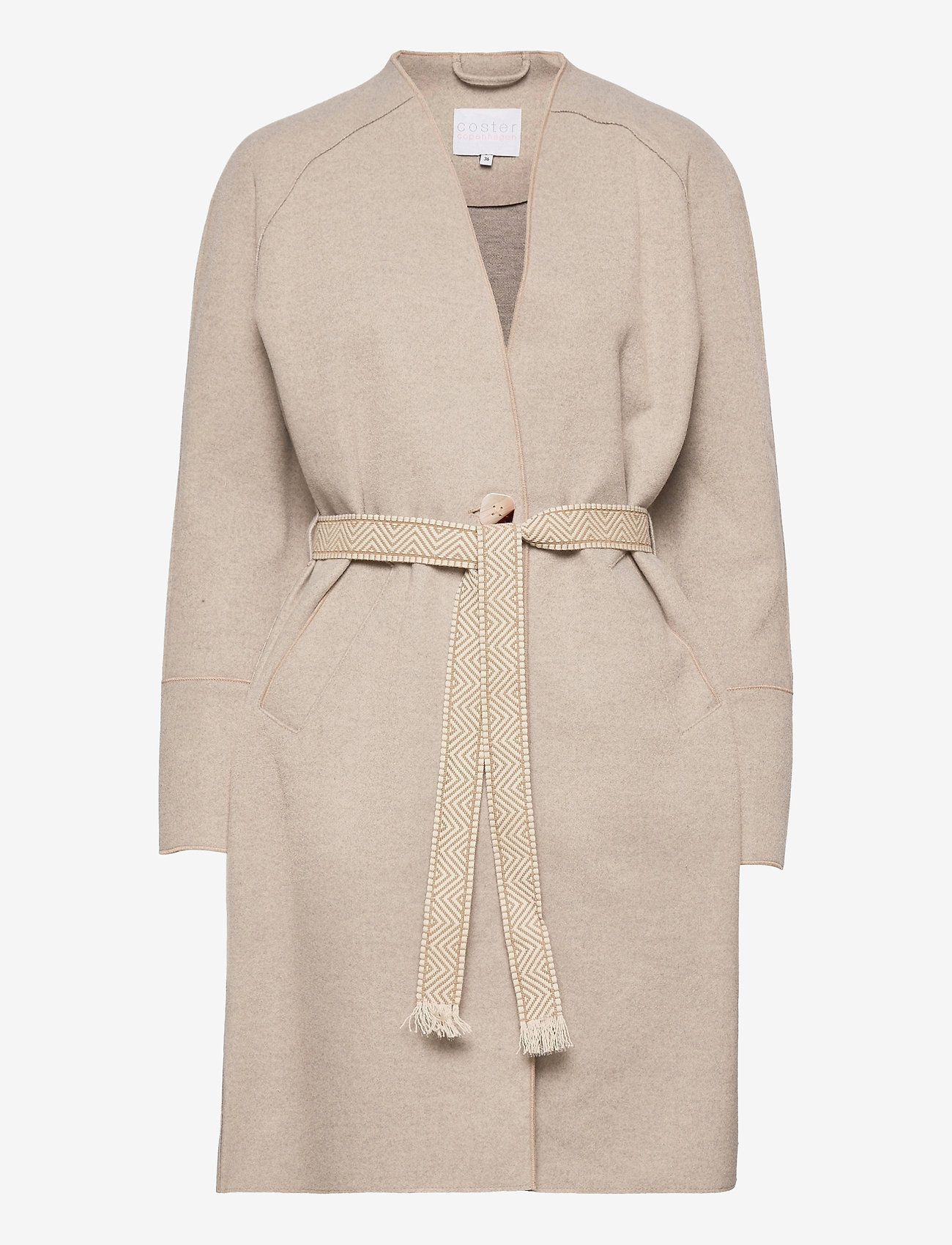 Coat wool felt - CAMEL MELANGE