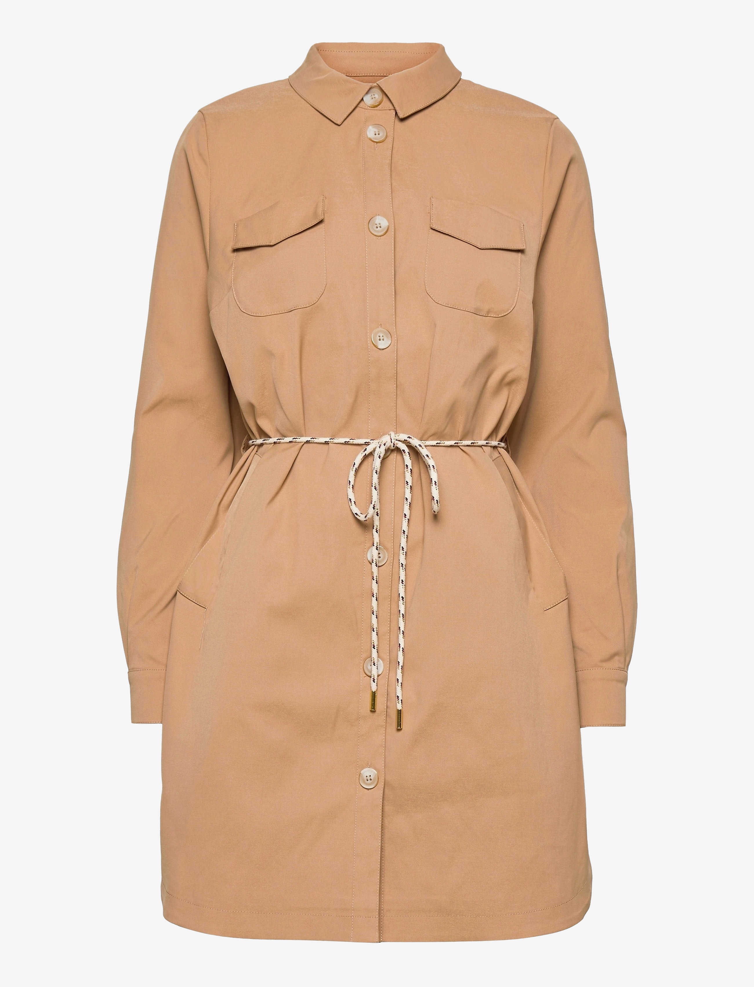 Coster Copenhagen - Sporty coat w. belt - golden beige - 0