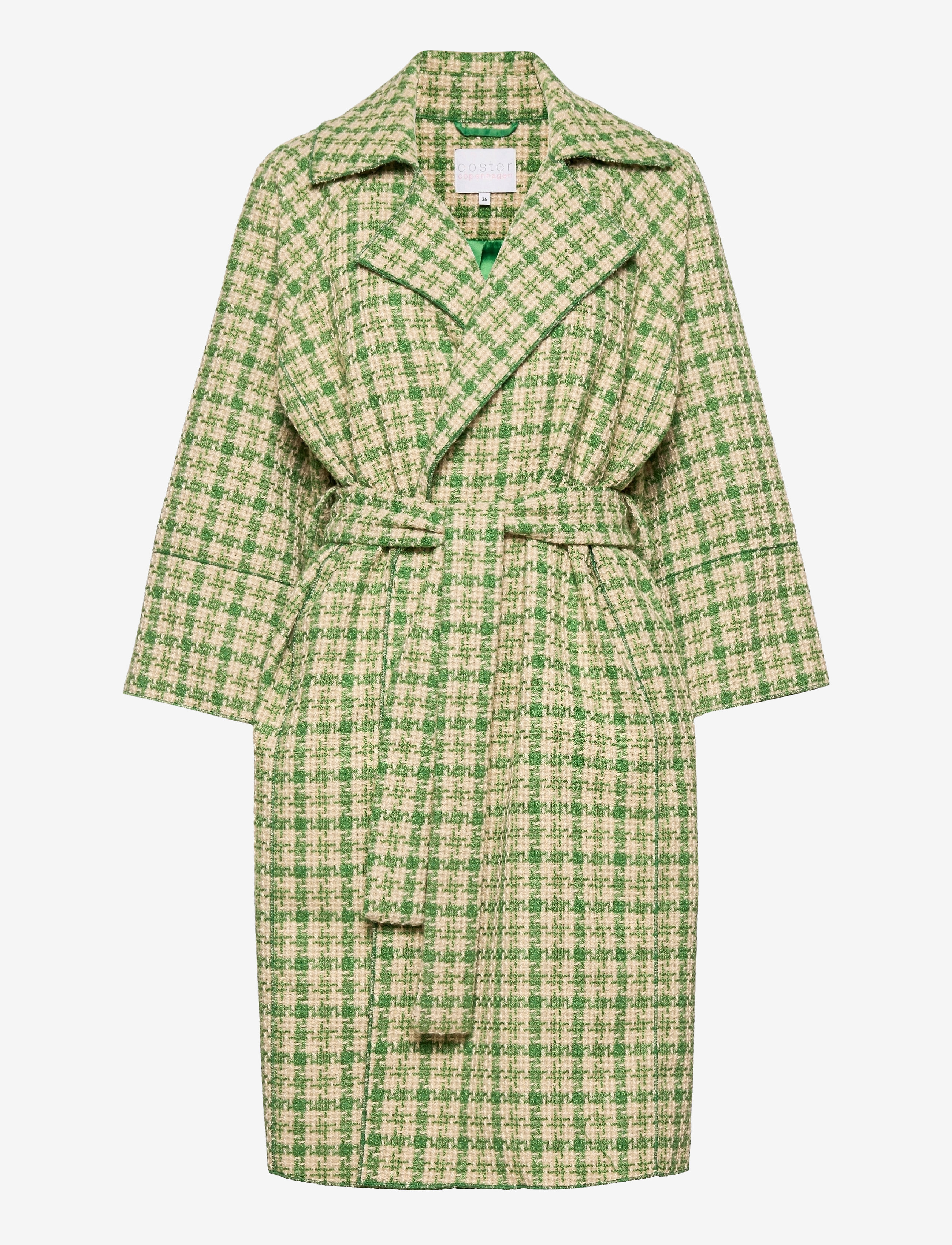 Coster Copenhagen - Coat in green checks - green check - 0