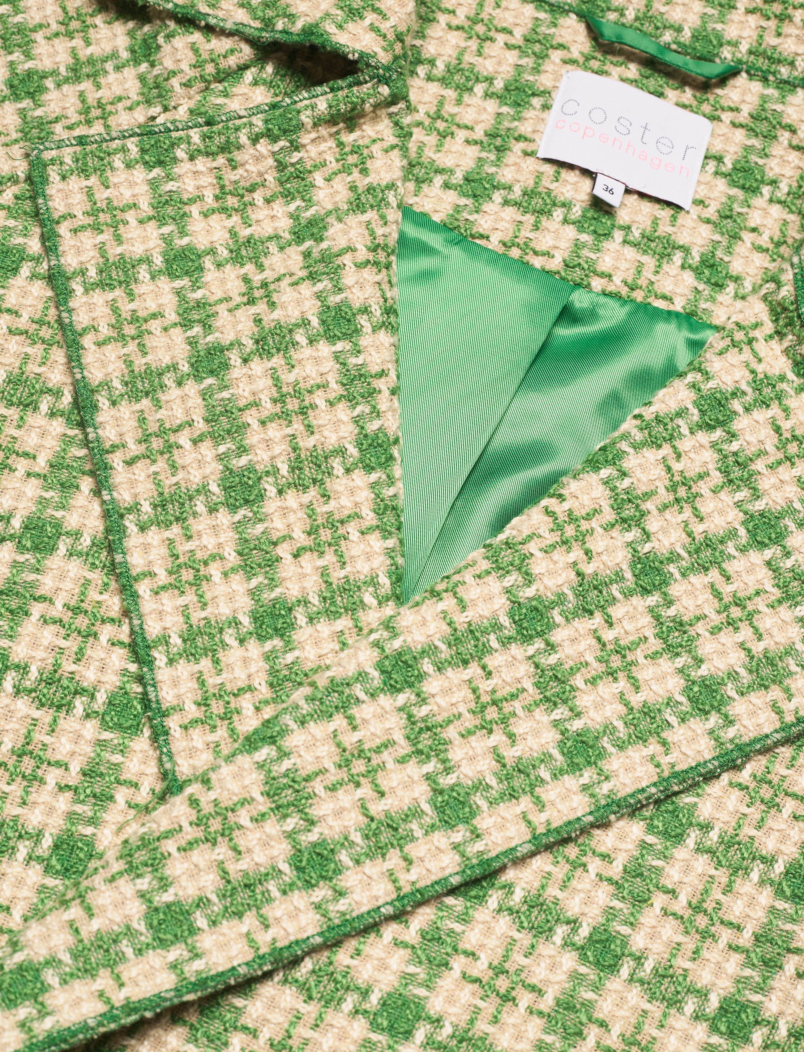 Coster Copenhagen - Coat in green checks - green check - 2