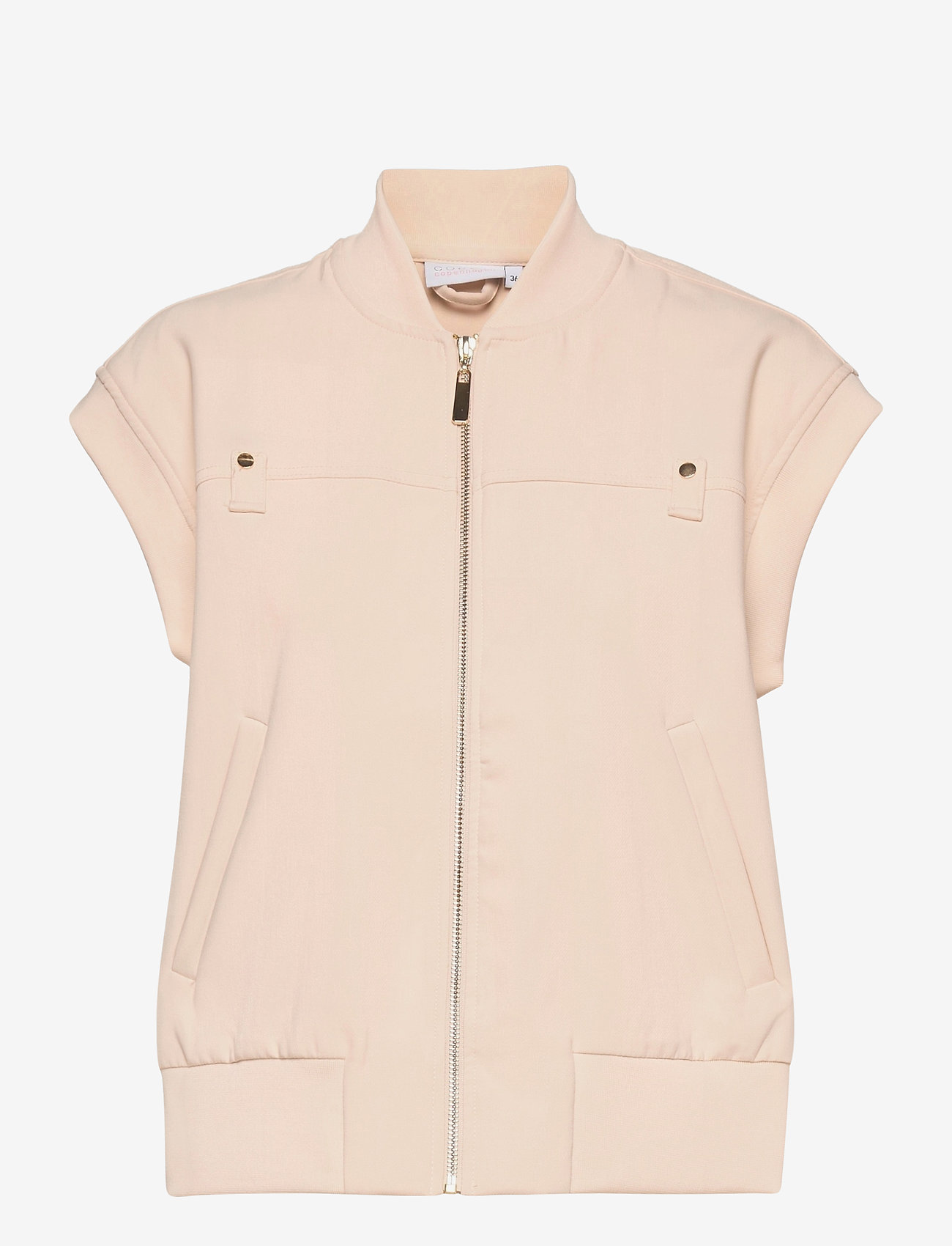 Coster Copenhagen - Vest w. ribbing - cream - 0