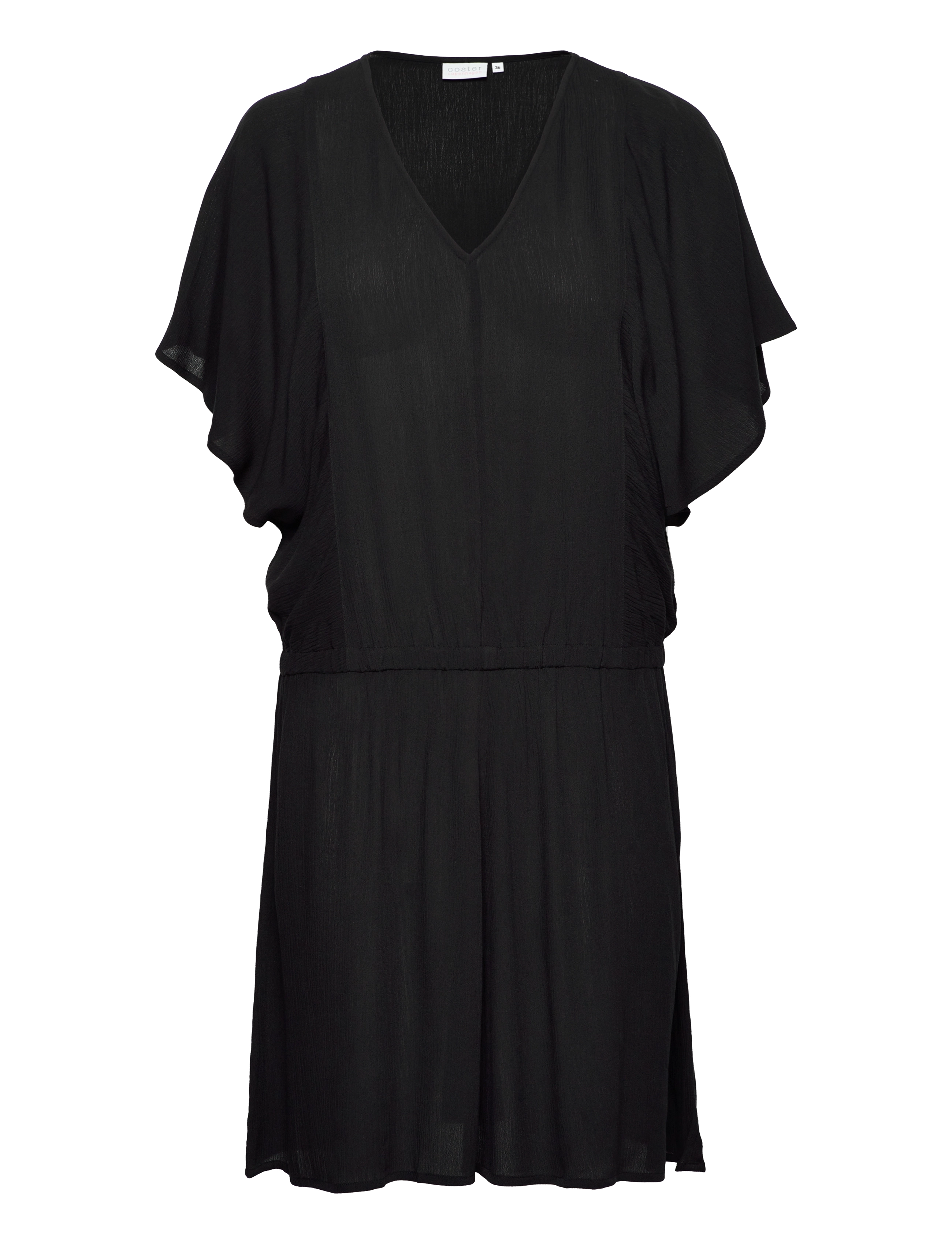 Coster Copenhagen Dress With Smock At Waist, 36, Black, Kjoler > Kort Kjole, Dame