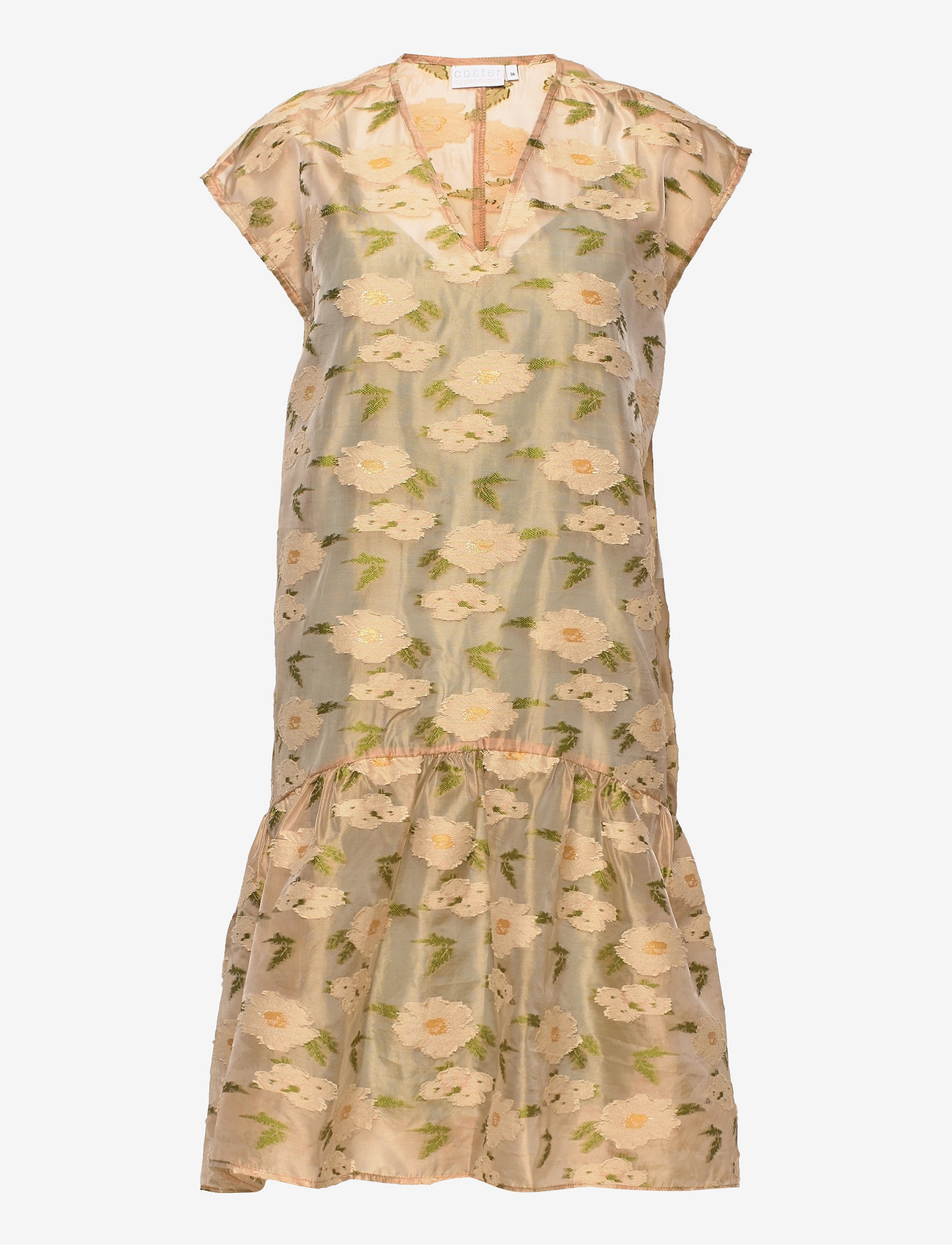 Coster Copenhagen - Light jaquard dress - minikleidid - green flower jacquard - 0