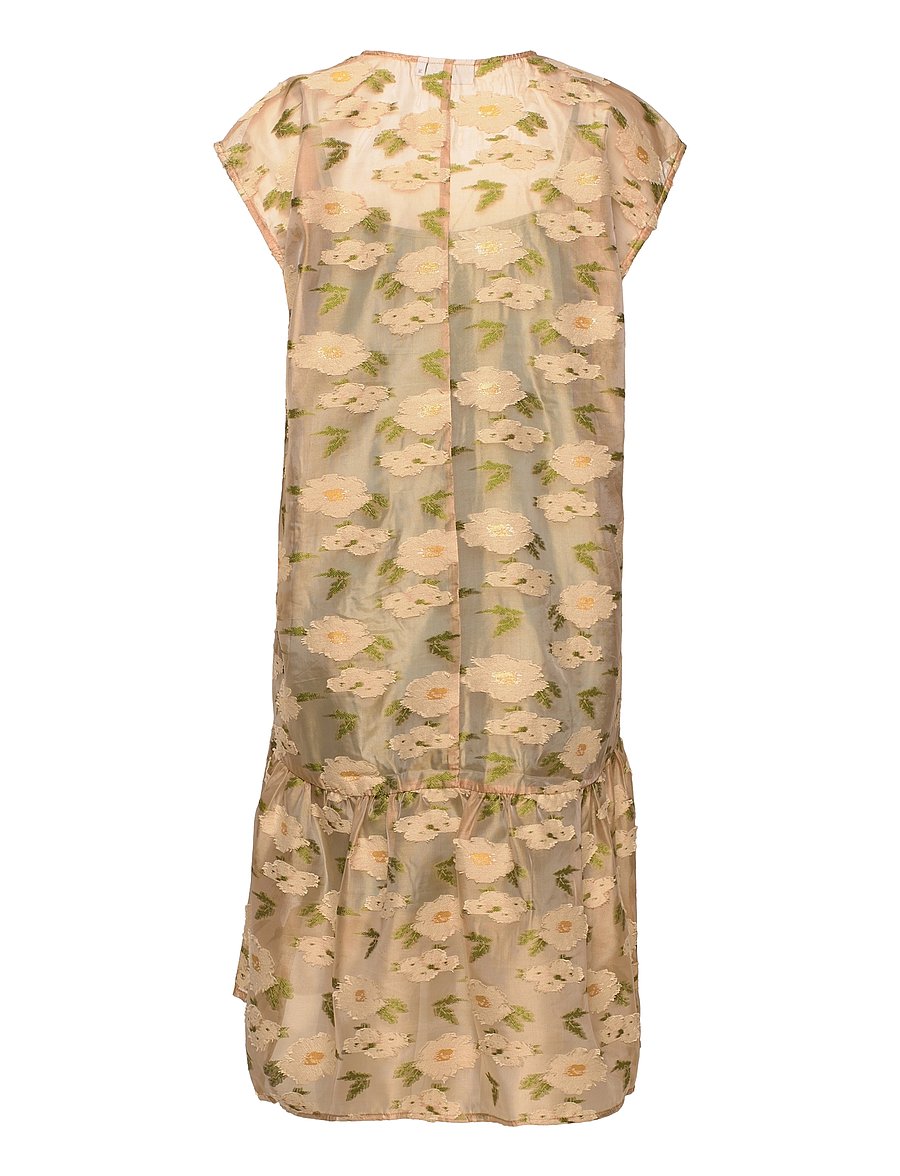 Coster Copenhagen - Light jaquard dress - kurze kleider - green flower jacquard - 1