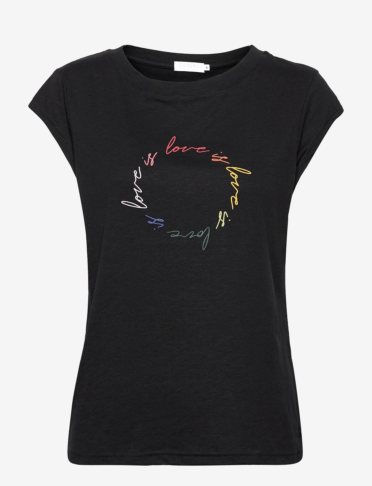 Coster Copenhagen - T-shirt with love is print - black - 0