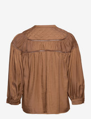 Coster Copenhagen - Shirt with quilt and latterlace - long-sleeved blouses - autumn tan - 1