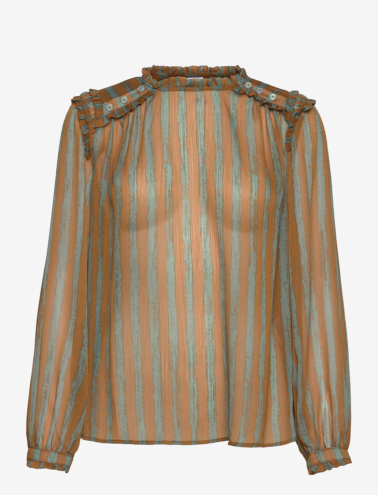 Coster Copenhagen - Shirt in brush stripe print - blush stripe print - 0