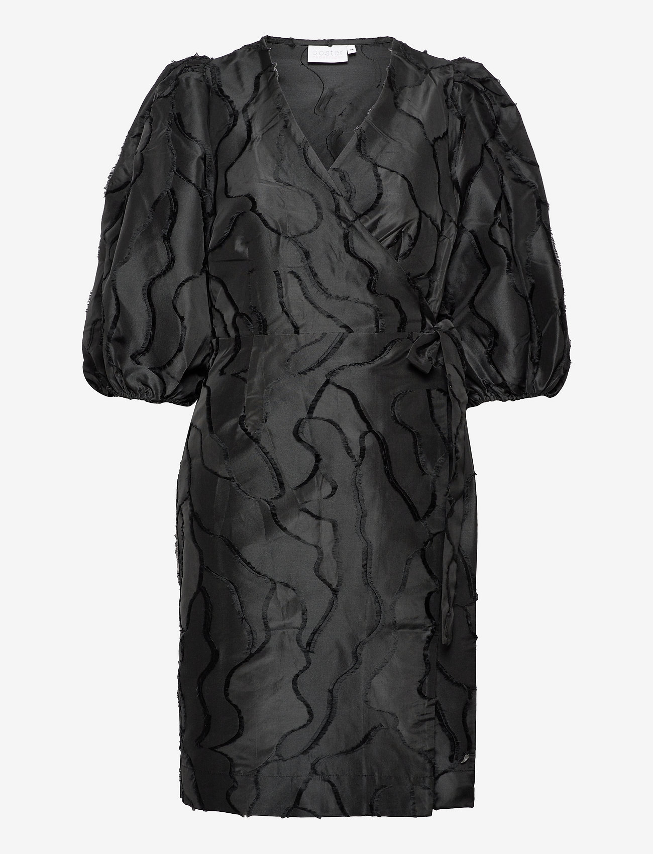 Coster Copenhagen - Wrap dress with balloon sleeves - black - 0