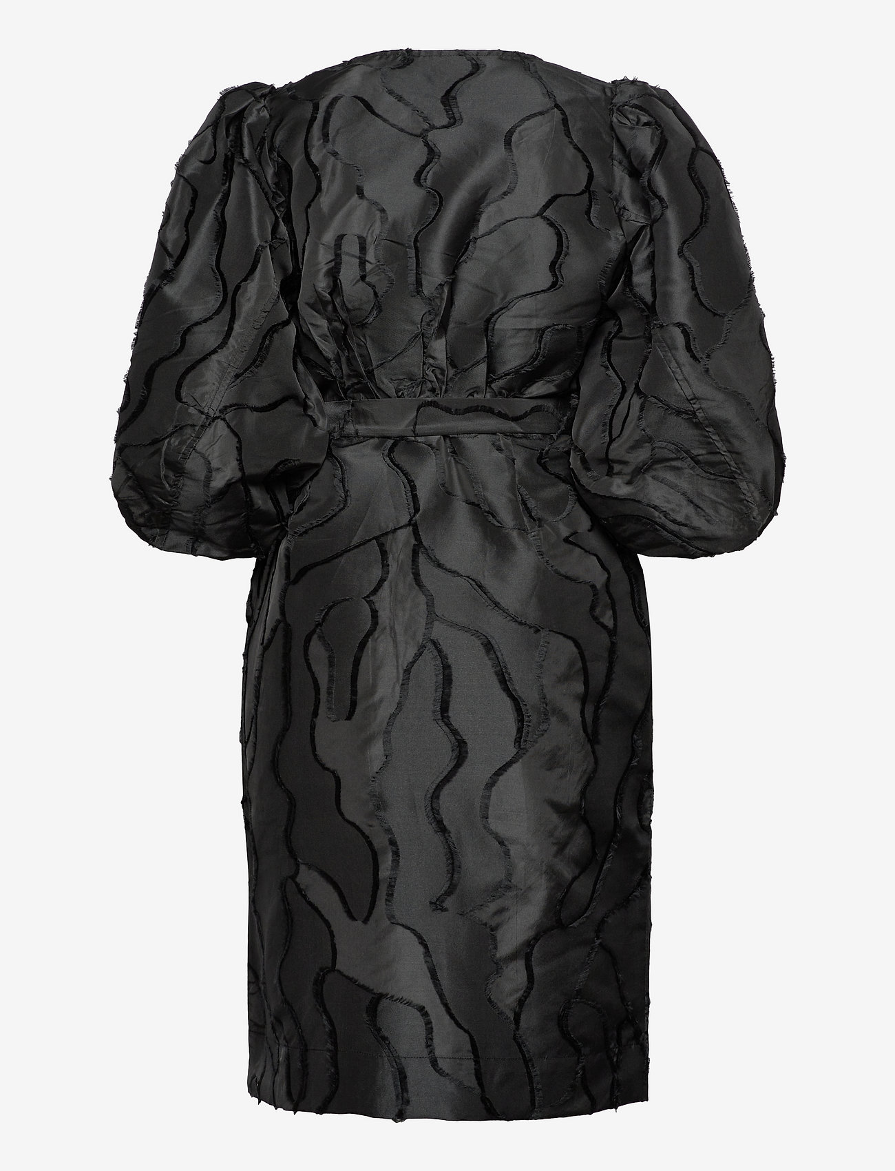 Coster Copenhagen - Wrap dress with balloon sleeves - black - 1