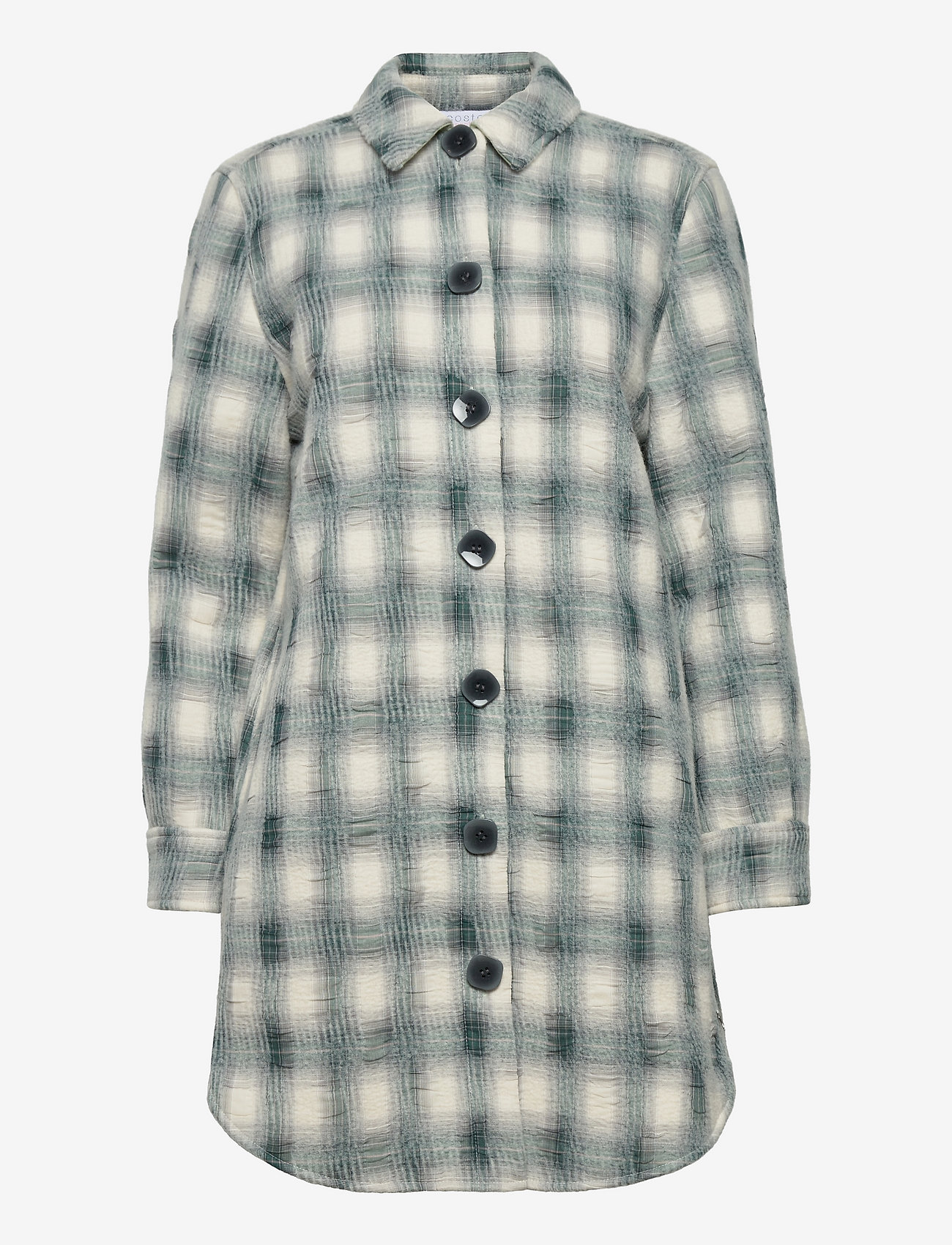 Coster Copenhagen - Jacket with checks - wintermäntel - creme/green check - 0