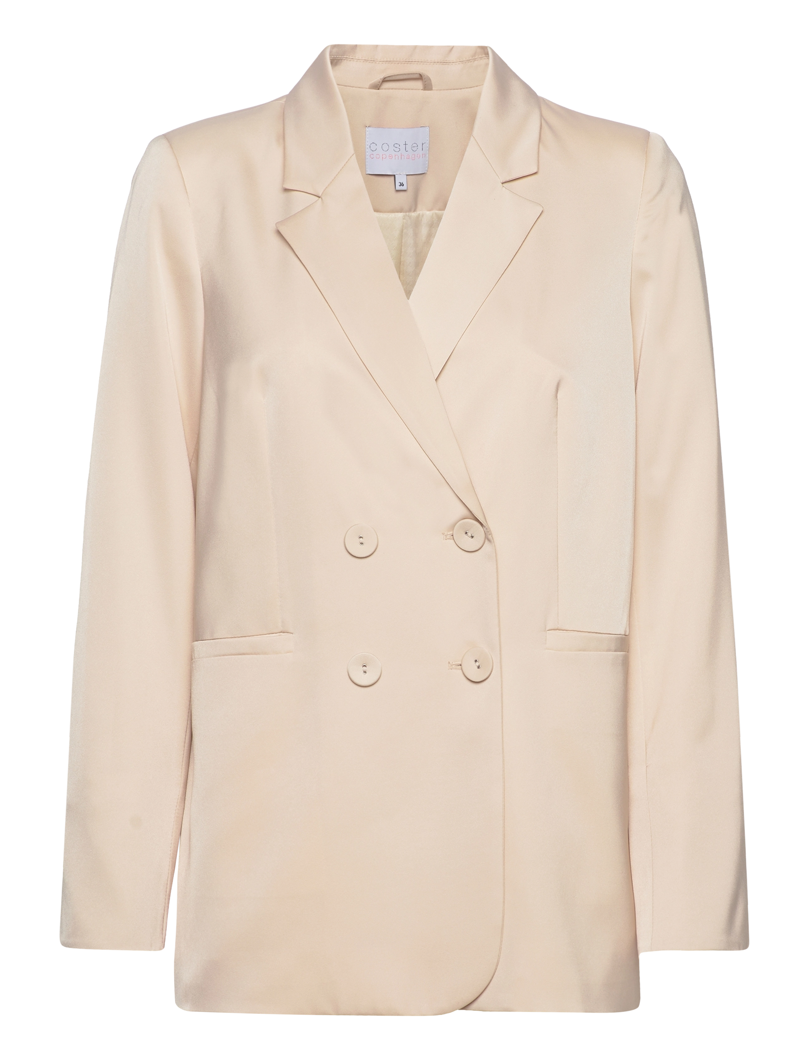 Coster Copenhagen Blazer with slit and buttons - Blazere - LIGHT CHAMPAGNE / cream