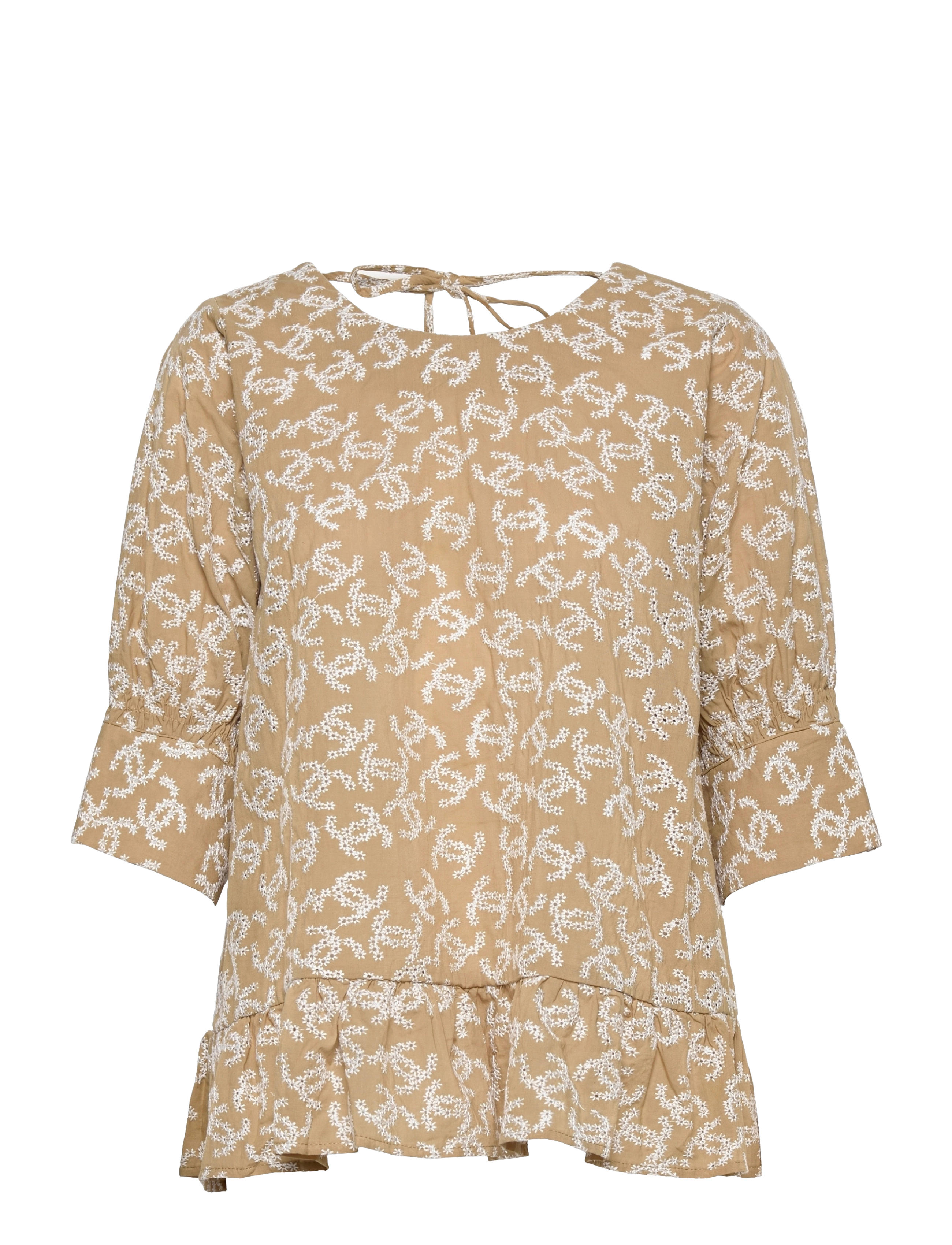 COSTER COPENHAGEN Shirt With Smock At Sleeves Braun - 34 - Damen