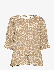 Coster Copenhagen - Shirt with smock at sleeves - langärmlige blusen - yellow flower - 0