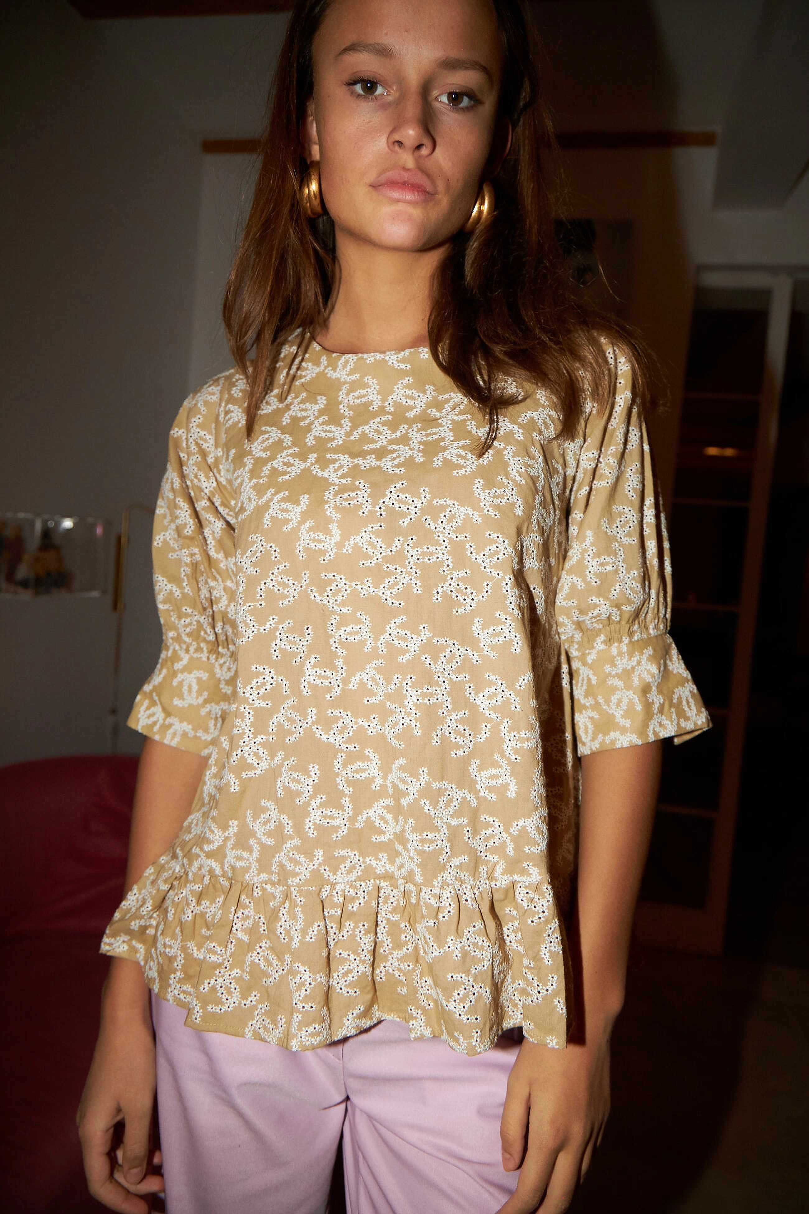 Coster Copenhagen - Shirt with smock at sleeves - langärmelige blusen - yellow flower - 3