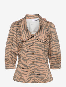 Shirt with big collar in zebra prin, Coster Copenhagen