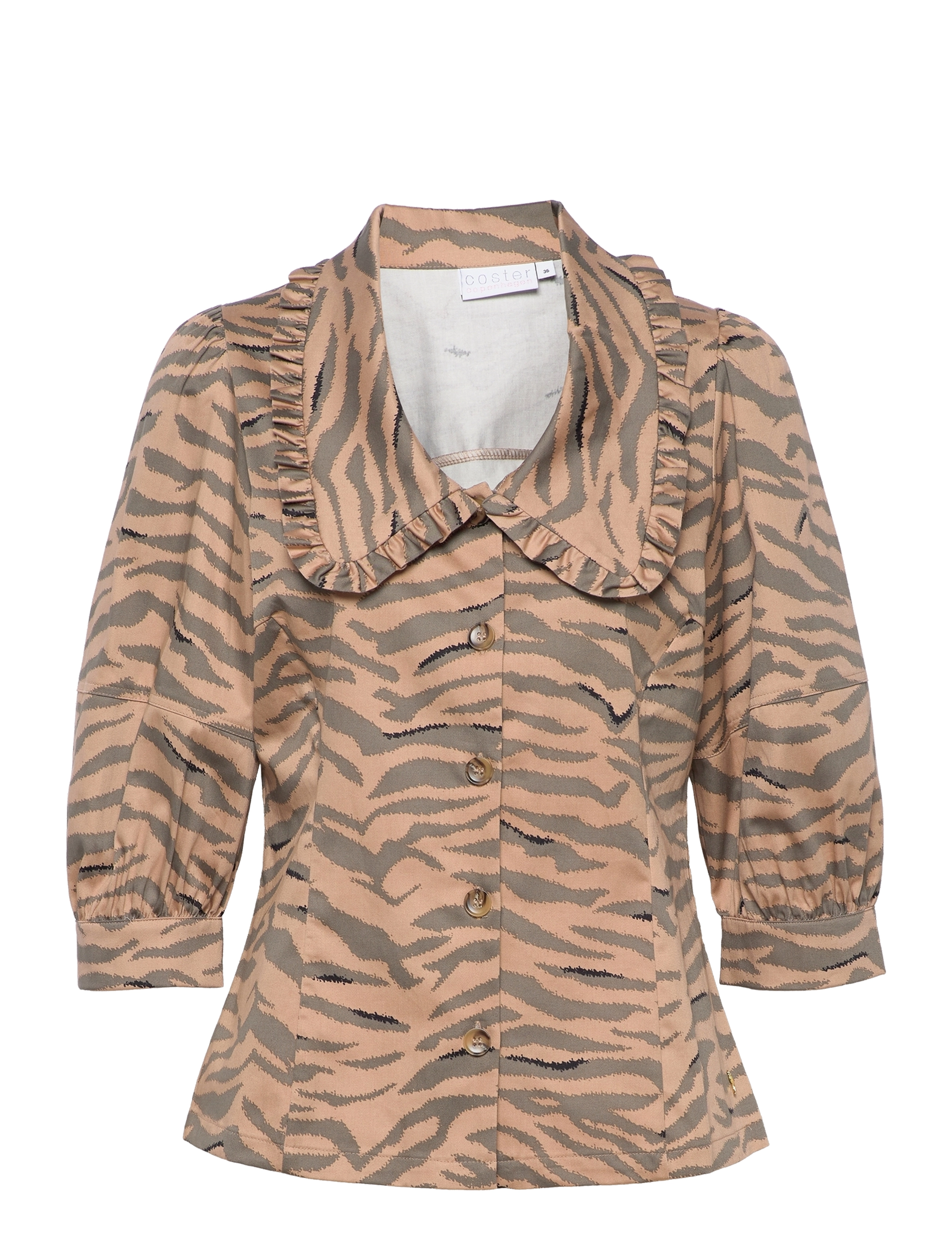 Coster Copenhagen Shirt with big collar in zebra print - Riided - ZEBRA PRINT -941 / multi