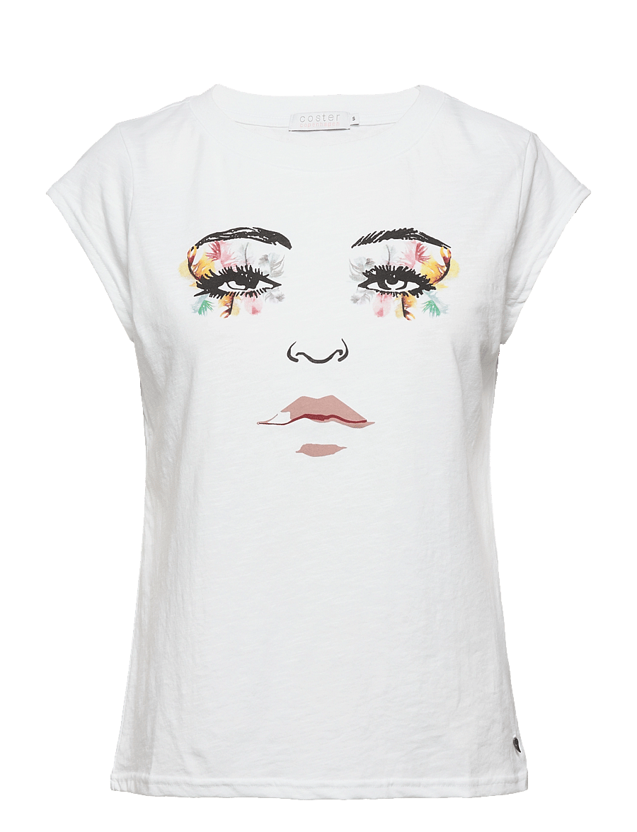 Coster Copenhagen - T-shirt with Open your eyes print - white - 0