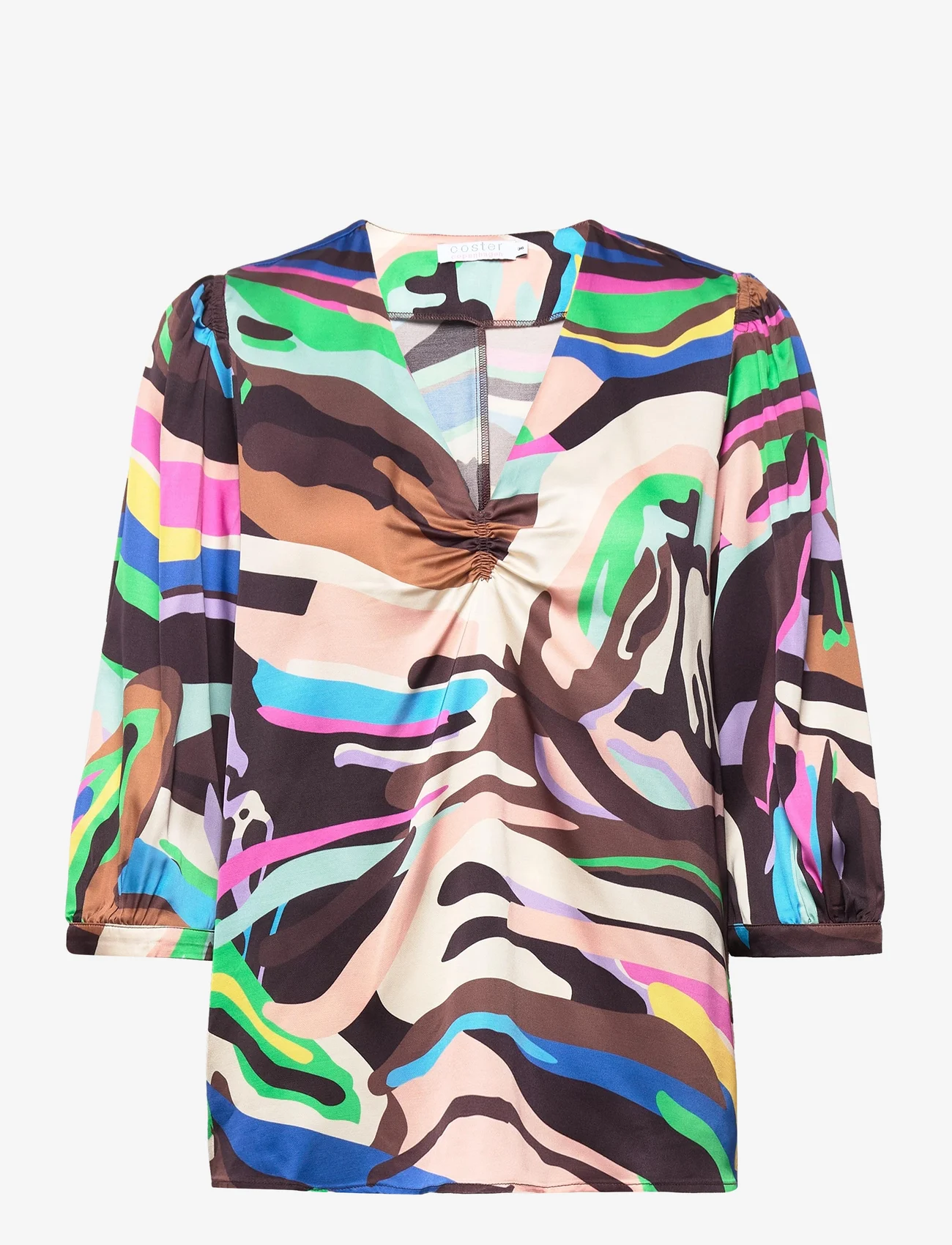 Coster Copenhagen - Shirt in multicolor zebra print - langærmede bluser - multicolor zebra print - 0
