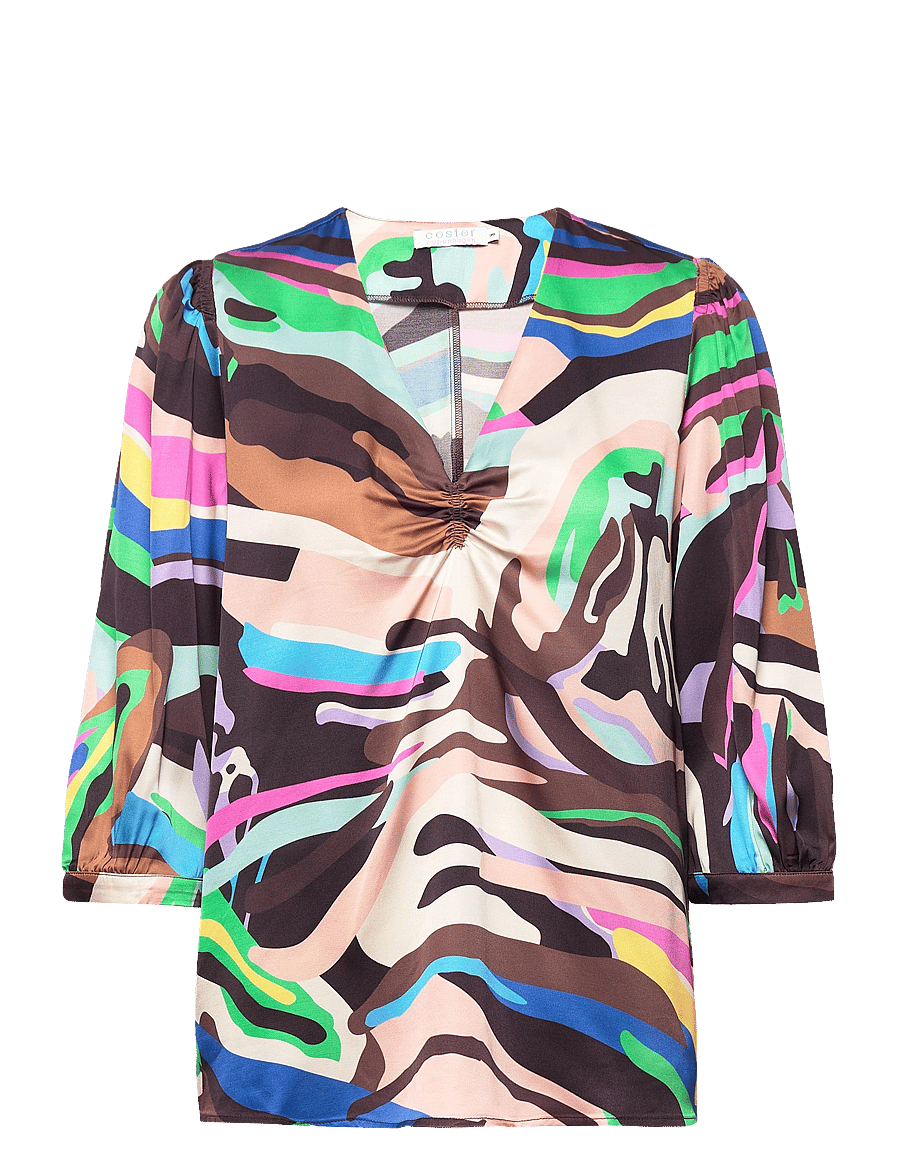 Coster Copenhagen - Shirt in multicolor zebra print - langærmede bluser - multicolor zebra print - 0