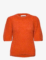 Coster Copenhagen - Knit with puff sleeves - džemperiai - orange melange - 0