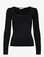 Knit with long sleeves and squared - BLACK