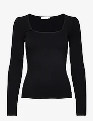 Coster Copenhagen - Knit with long sleeves and squared - džemperi - black - 0