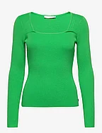 Knit with long sleeves and squared - HIGH GREEN