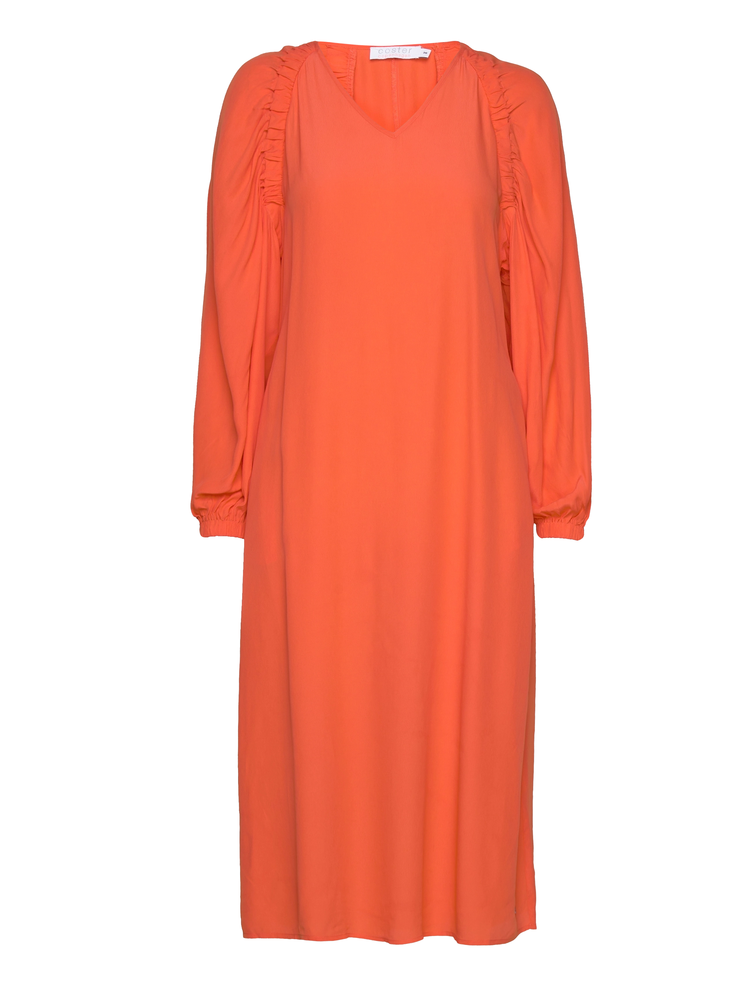 Coster Copenhagen Long dress in acetate - Kjoler - HOT ORANGE / orange