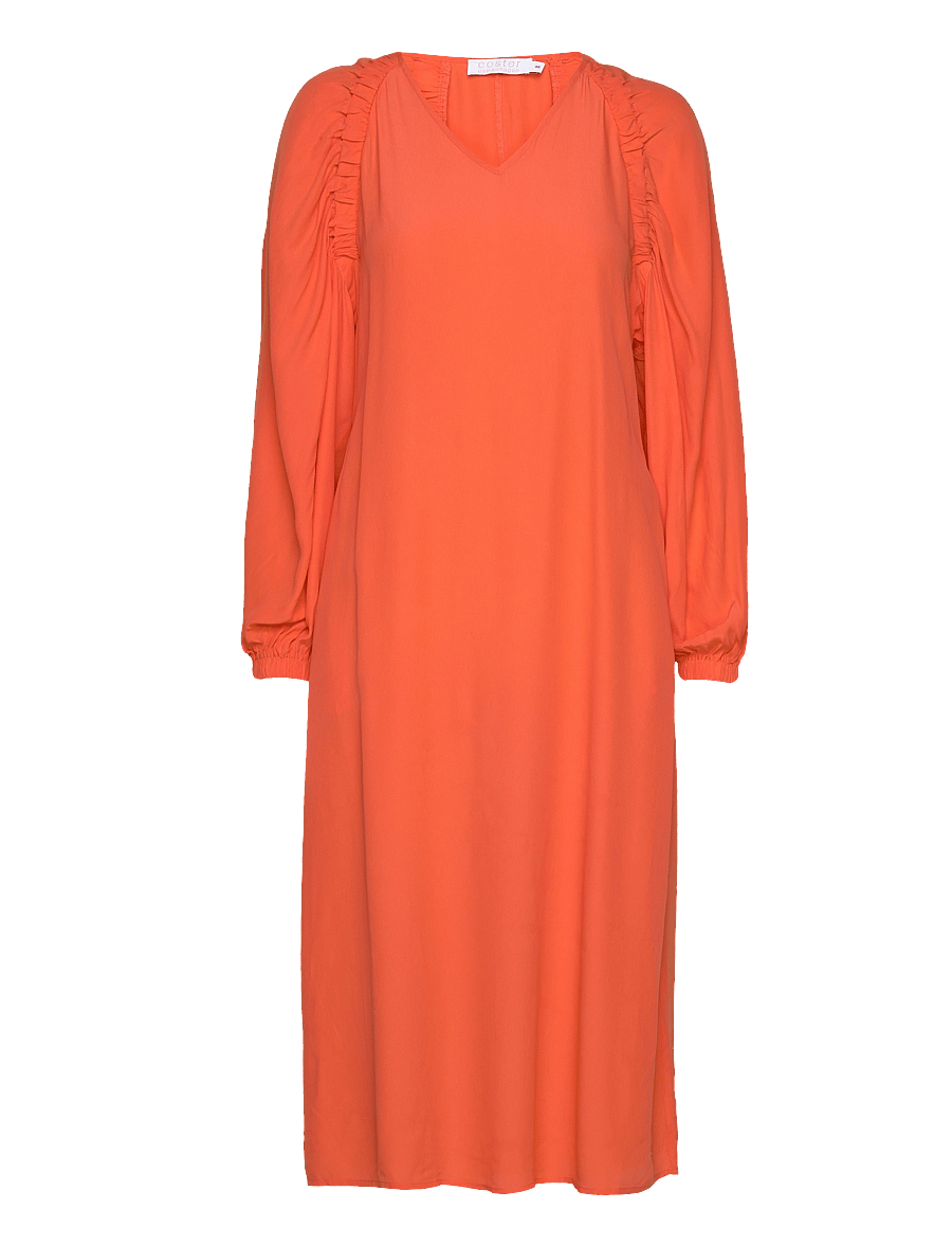 Coster Copenhagen - Long dress in acetate - midikleider - hot orange - 0