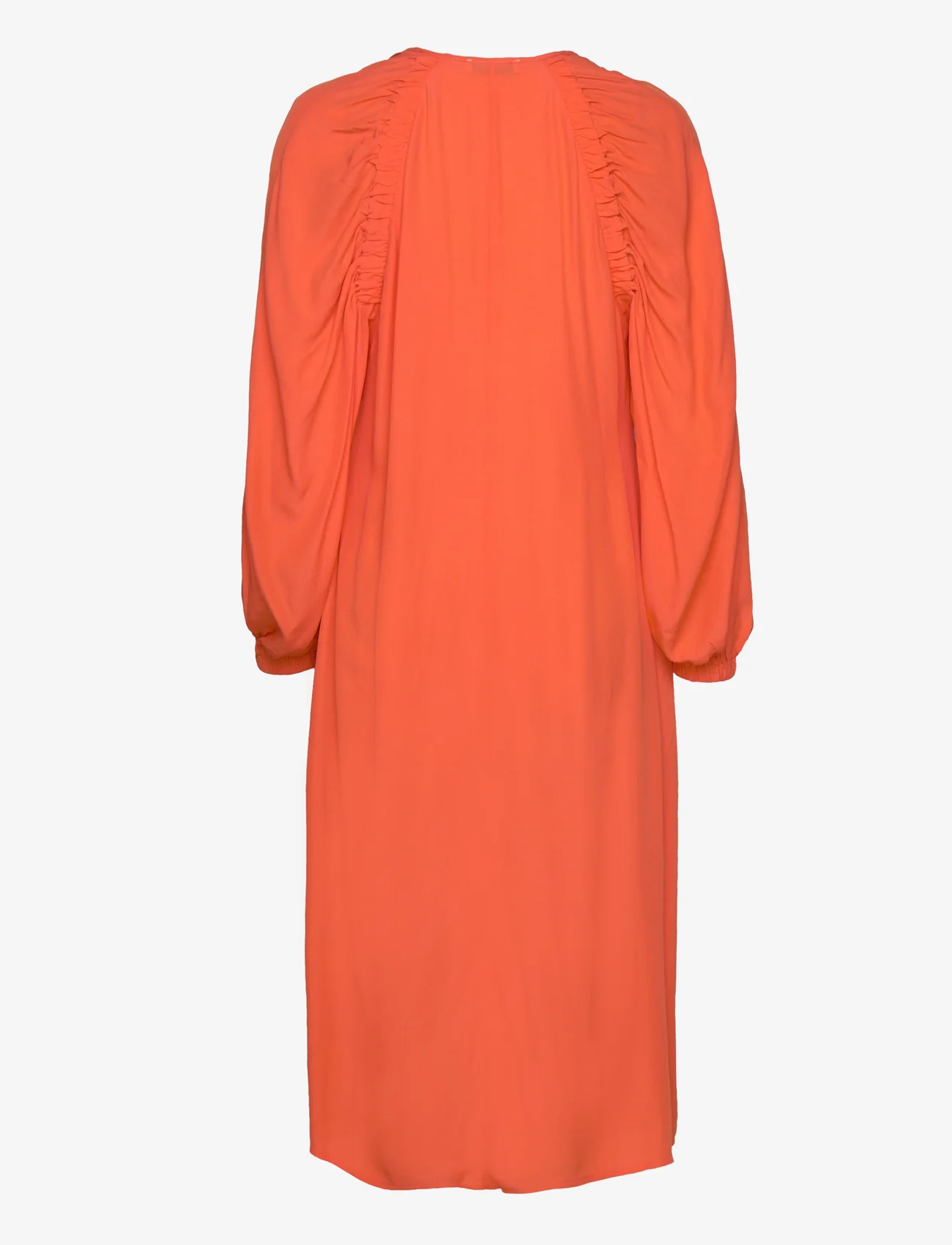 Coster Copenhagen - Long dress in acetate - midi garuma kleitas - hot orange - 1