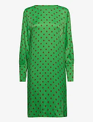 Coster Copenhagen - Dress with gatherings in dot print - midi kjoler - high green dot print - 0