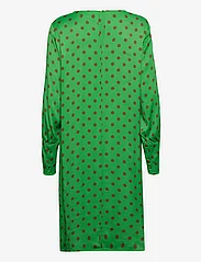 Coster Copenhagen - Dress with gatherings in dot print - midi kjoler - high green dot print - 1