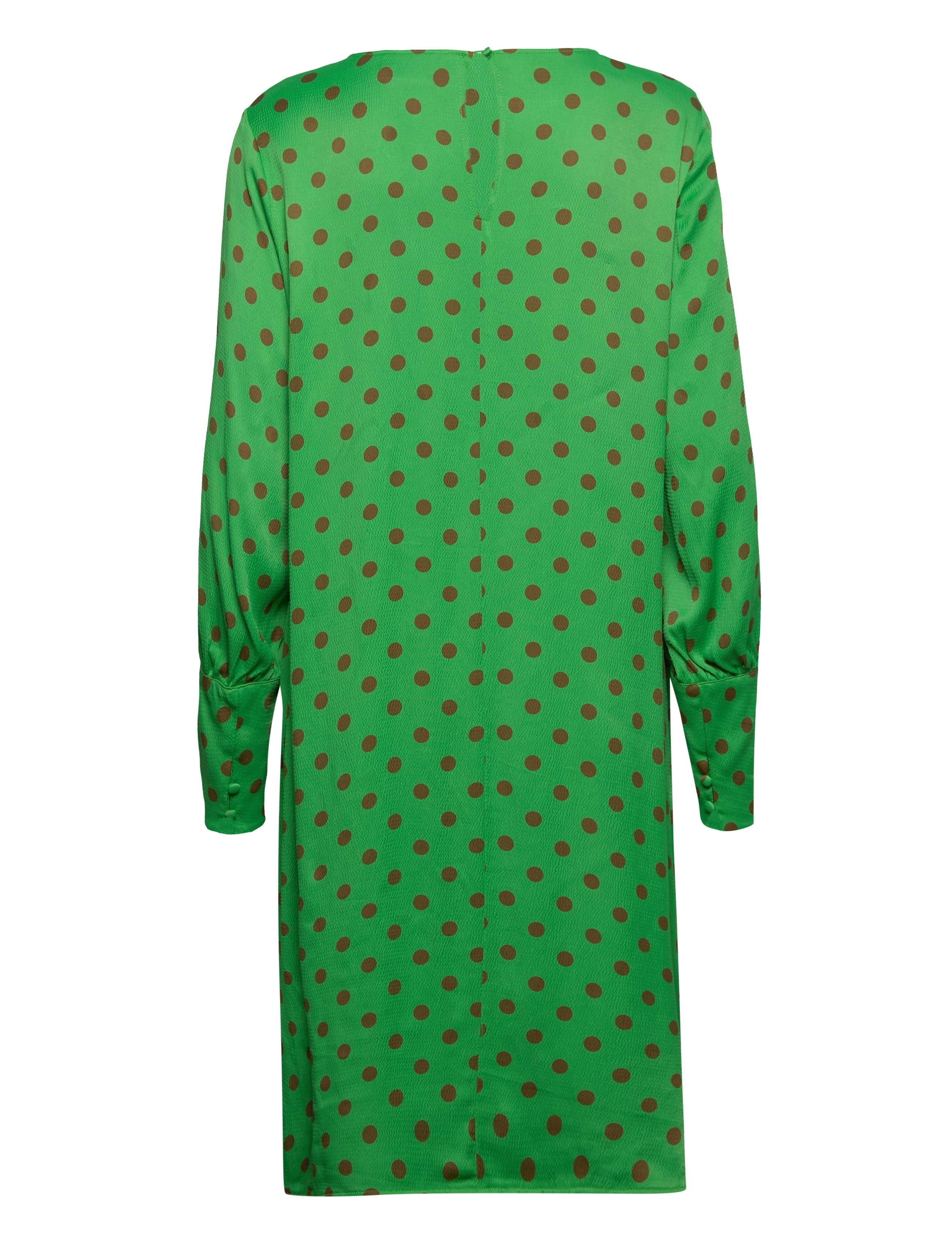 Coster Copenhagen - Dress with gatherings in dot print - midi kjoler - high green dot print - 1