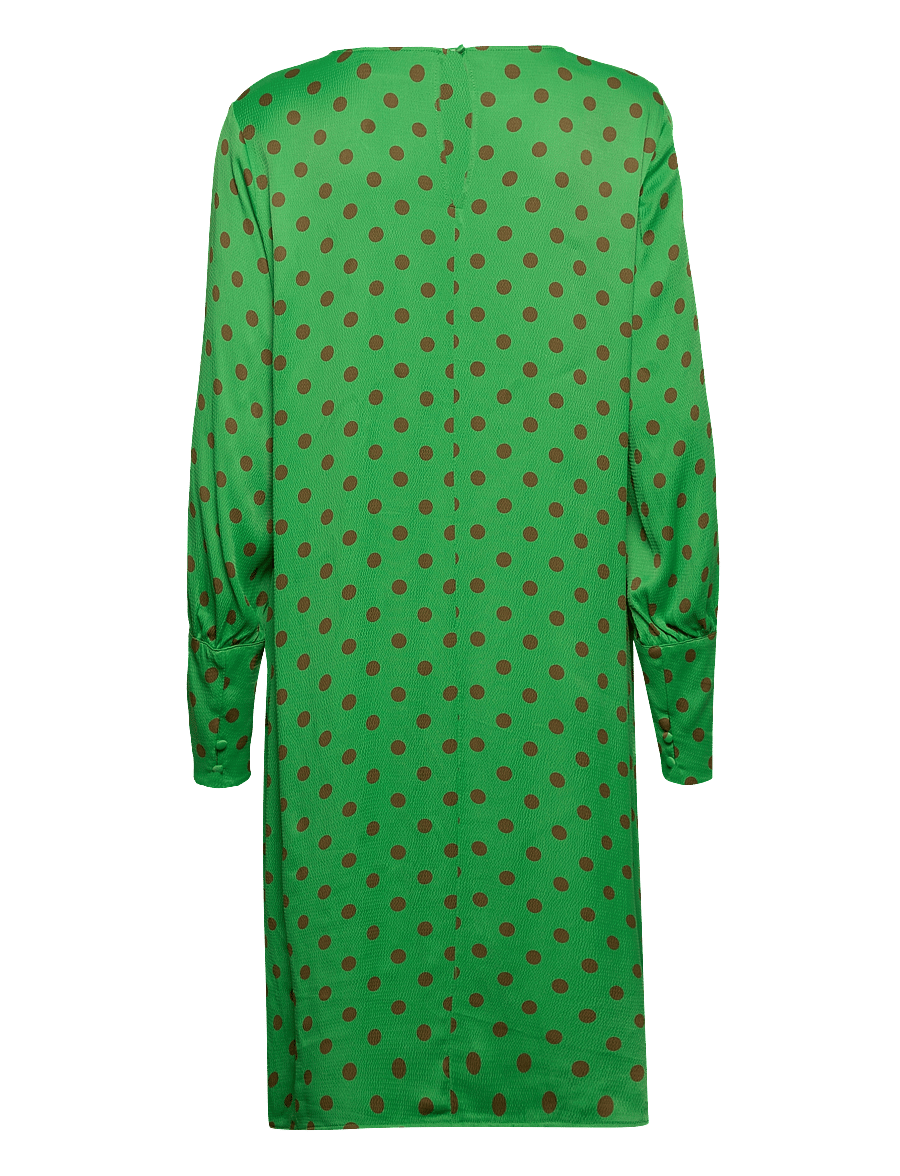 Coster Copenhagen - Dress with gatherings in dot print - midikleider - high green dot print - 1