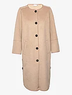 Coat with button detail - SAND BROWN