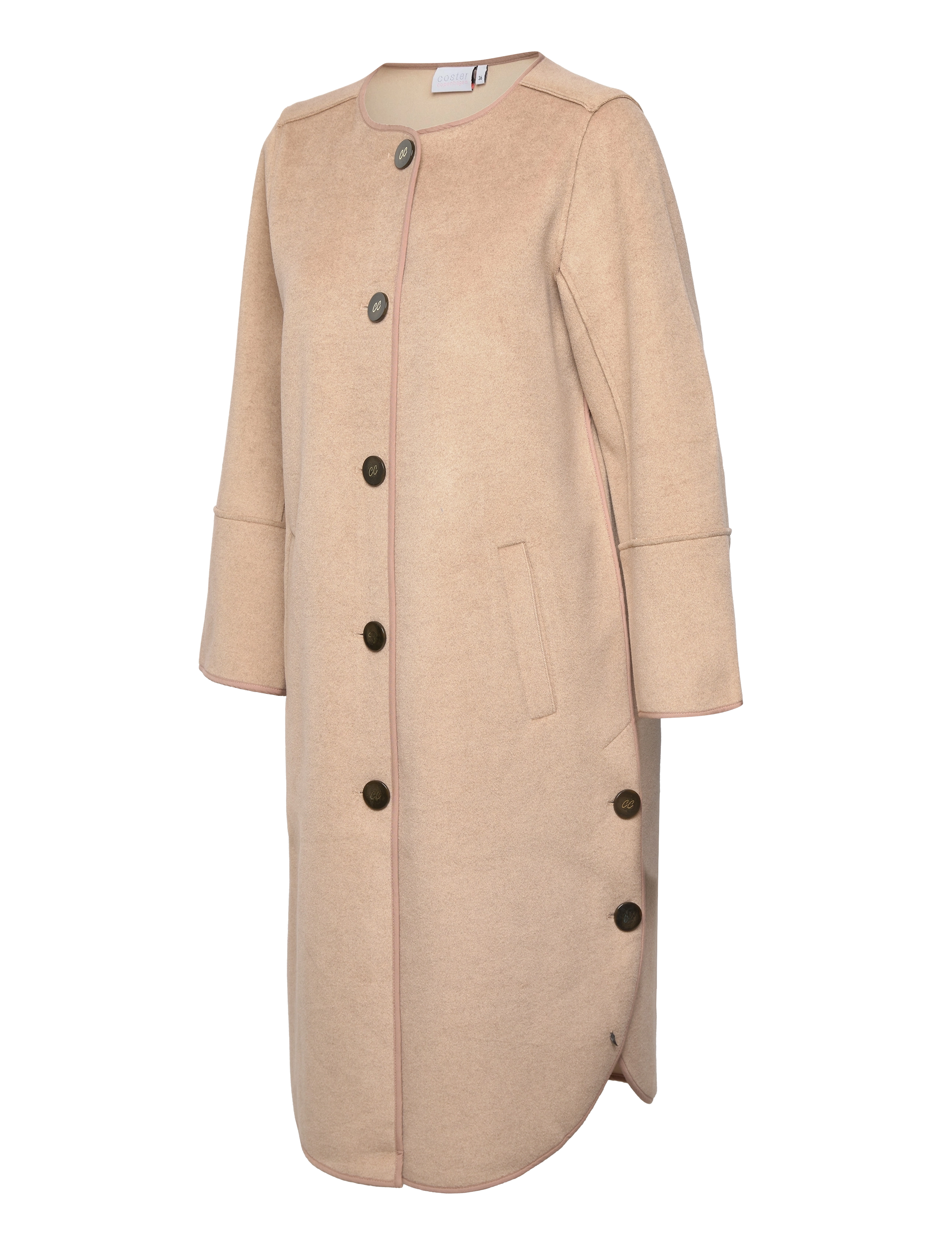 Coster Copenhagen - Coat with button detail - sand brown - 2