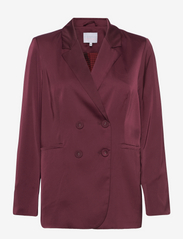 Relaxed blazer with slit and button - BORDEAUX