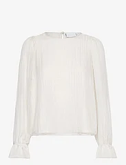 Coster Copenhagen - Top in metallic shimmer - long-sleeved blouses - creme metallic - 0