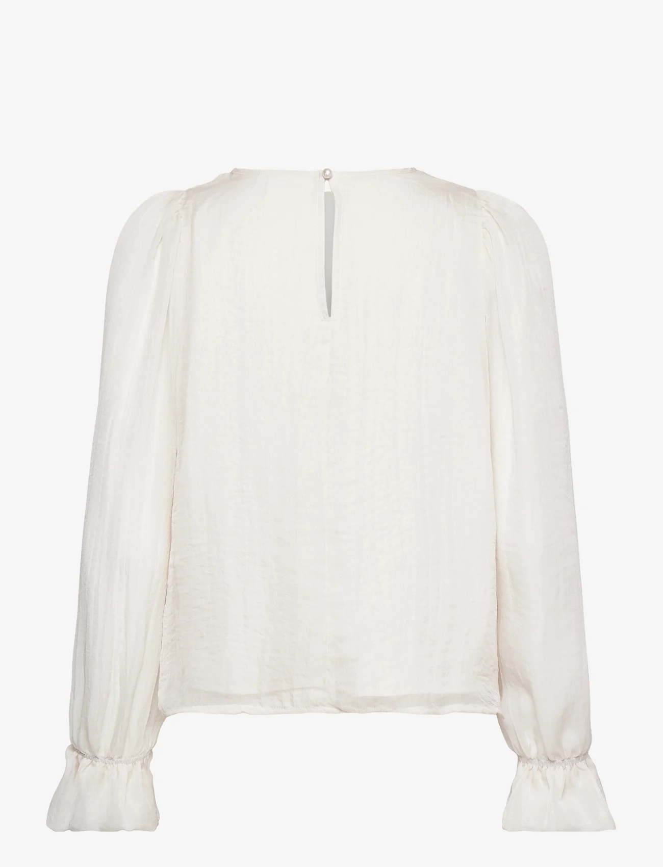 Coster Copenhagen - Top in metallic shimmer - long-sleeved blouses - creme metallic - 1