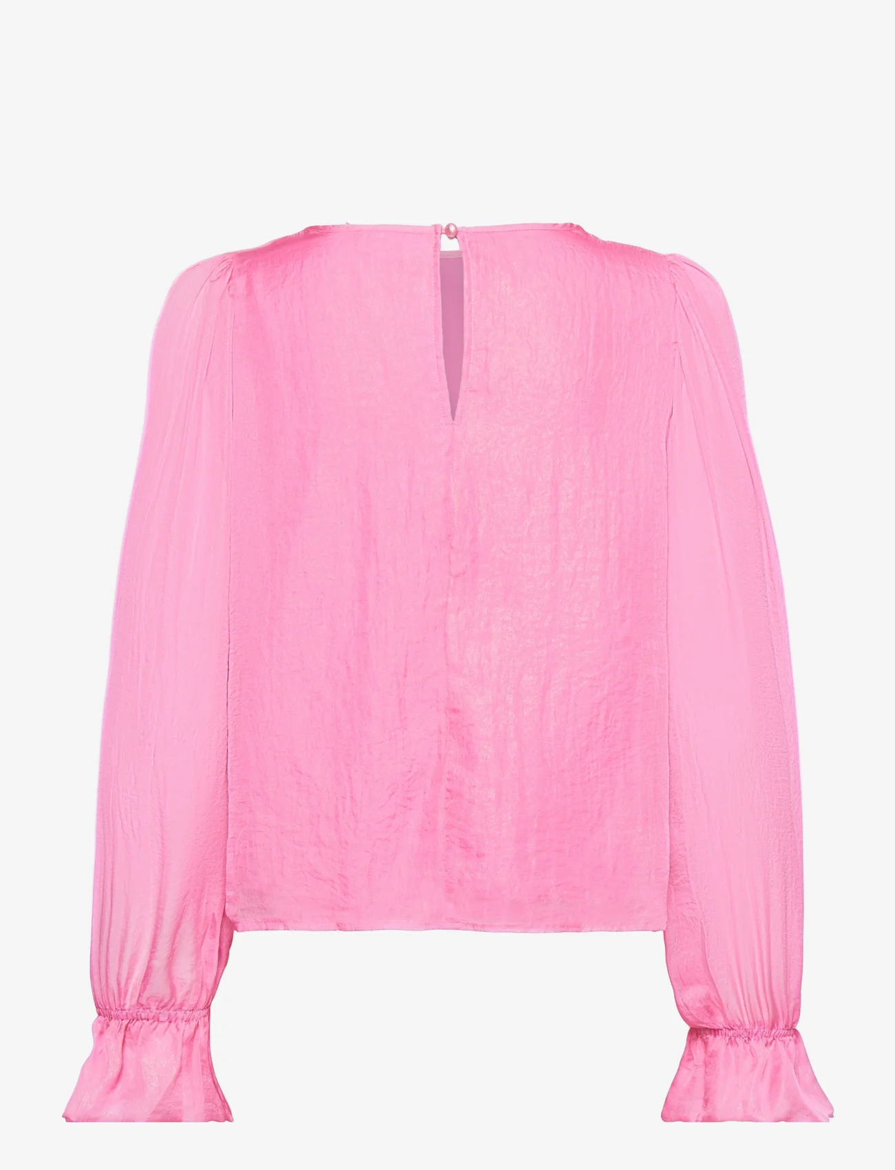 Coster Copenhagen - Top in metallic shimmer - long-sleeved blouses - metallic pink - 1