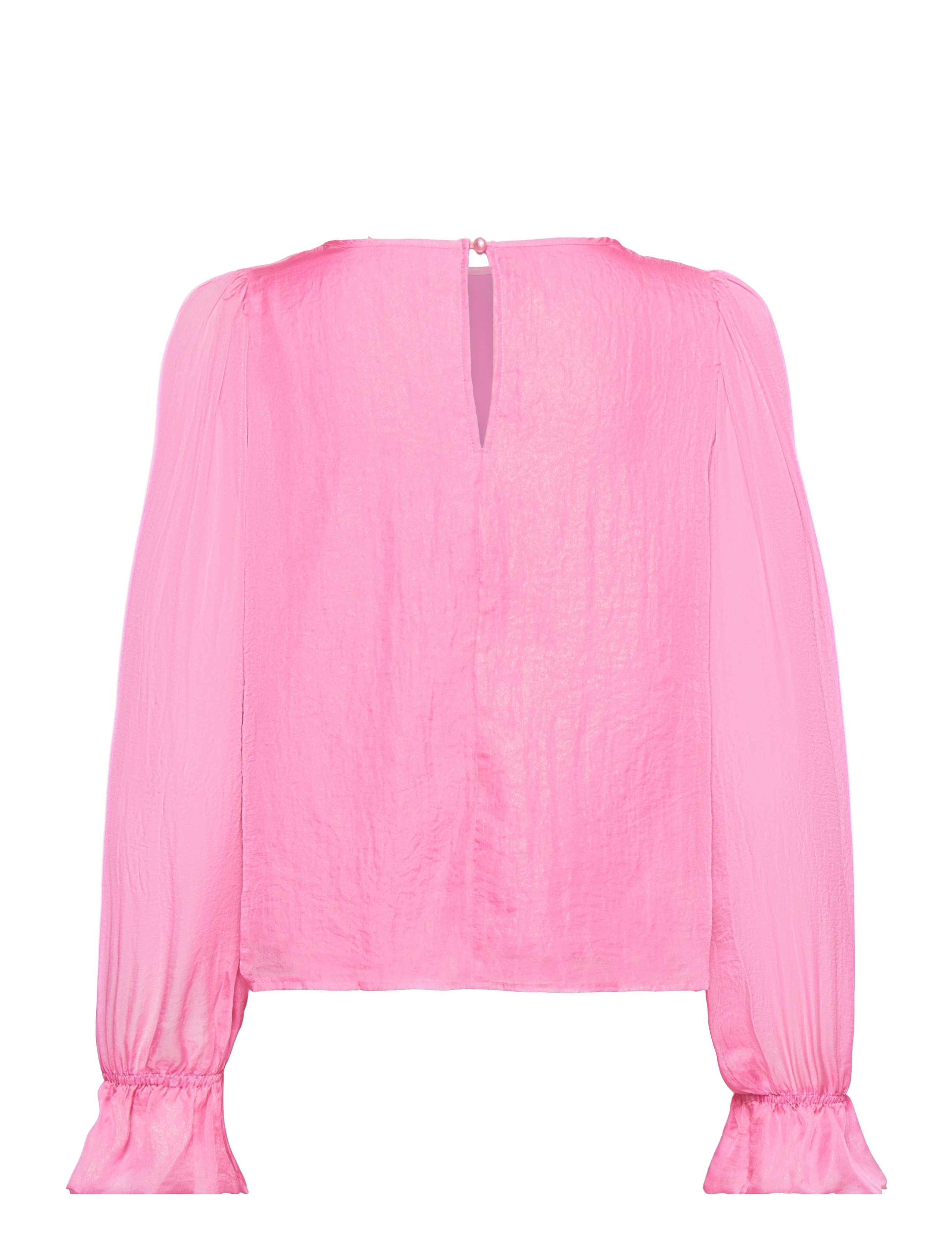 Coster Copenhagen - Top in metallic shimmer - long sleeved blouses - metallic pink - 2