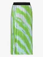Pleated skirt in faded stripe print - FADED STRIPE PRINT