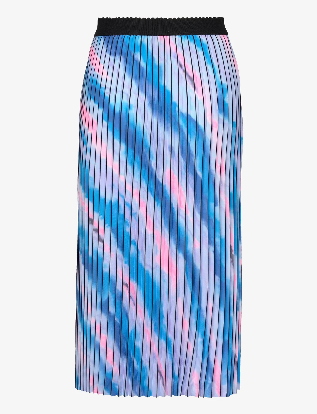 Coster Copenhagen - Pleated skirt in faded stripe print - midi-röcke - faded stripe print blue - 1