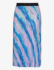 Coster Copenhagen - Pleated skirt in faded stripe print - midiskjørt - faded stripe print blue - 1