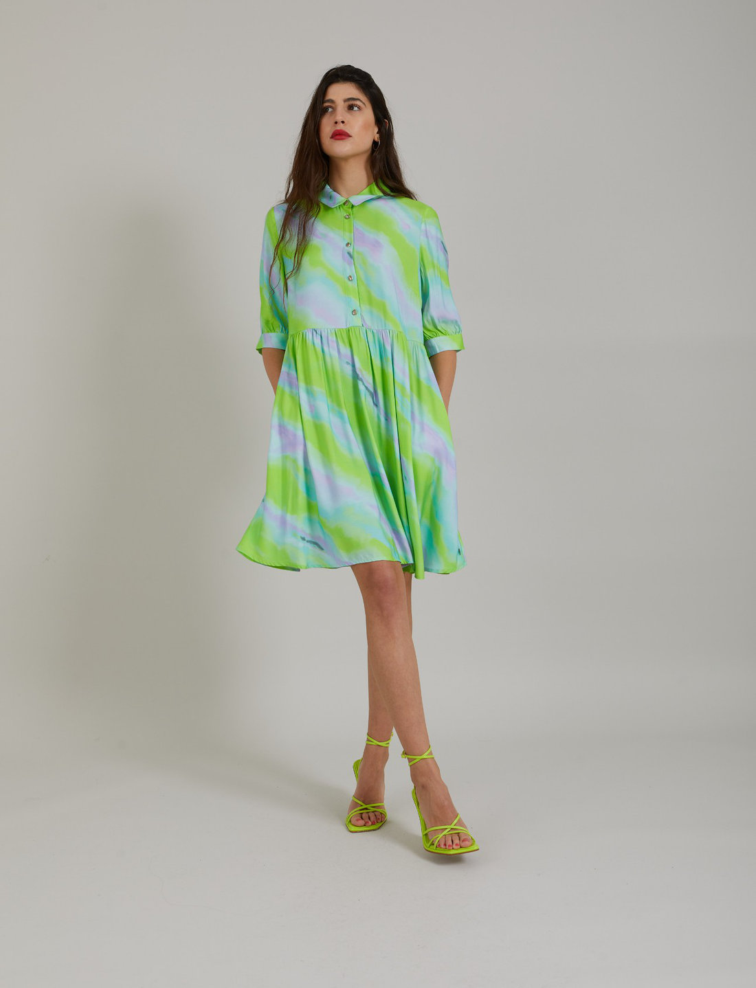 Coster Copenhagen Dress In Faded Stripe Print Korte jurken Boozt