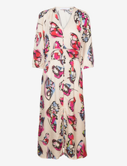 Dress with buttons in butterfly pri - BUTTERFLY PRINT