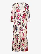 Dress with buttons in butterfly pri - BUTTERFLY PRINT