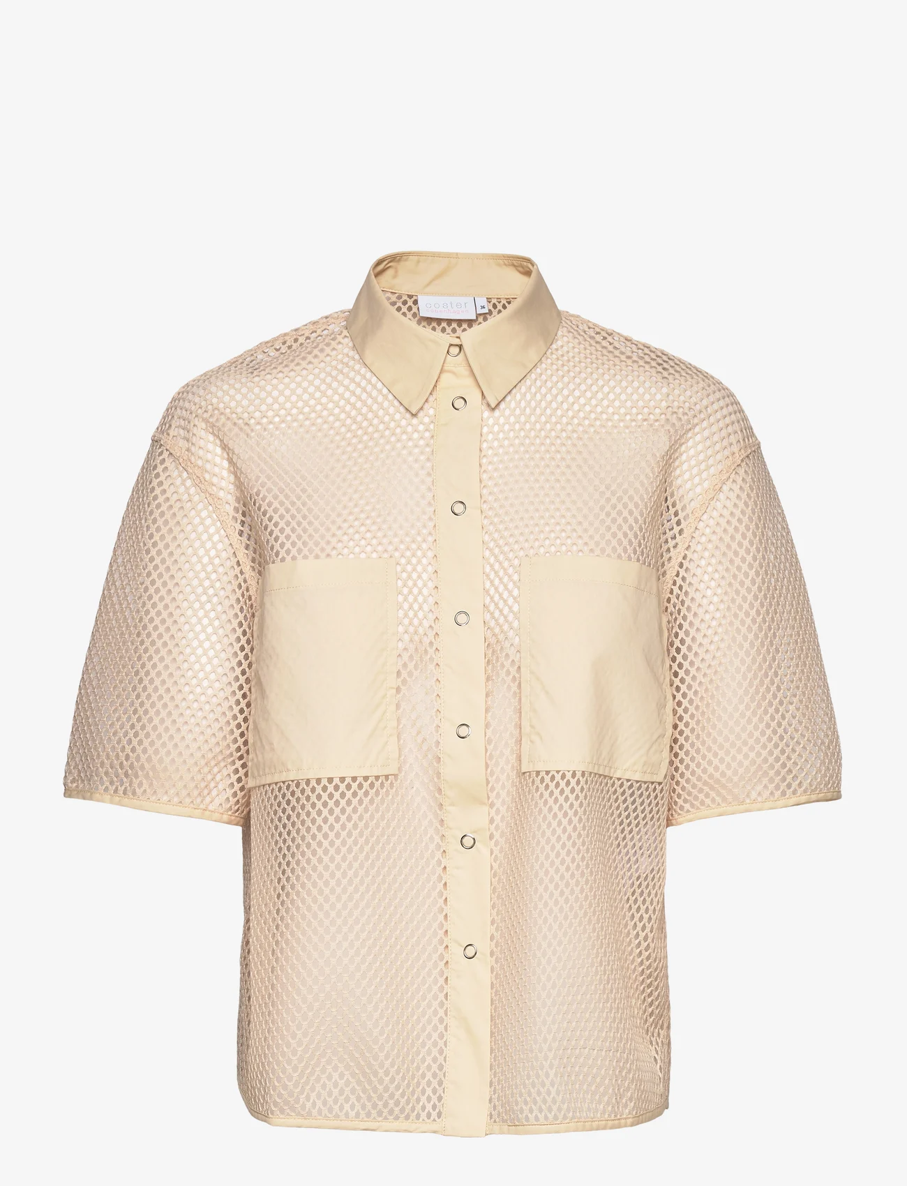 Coster Copenhagen - Mesh shirt - kortärmade skjortor - vanilla - 0